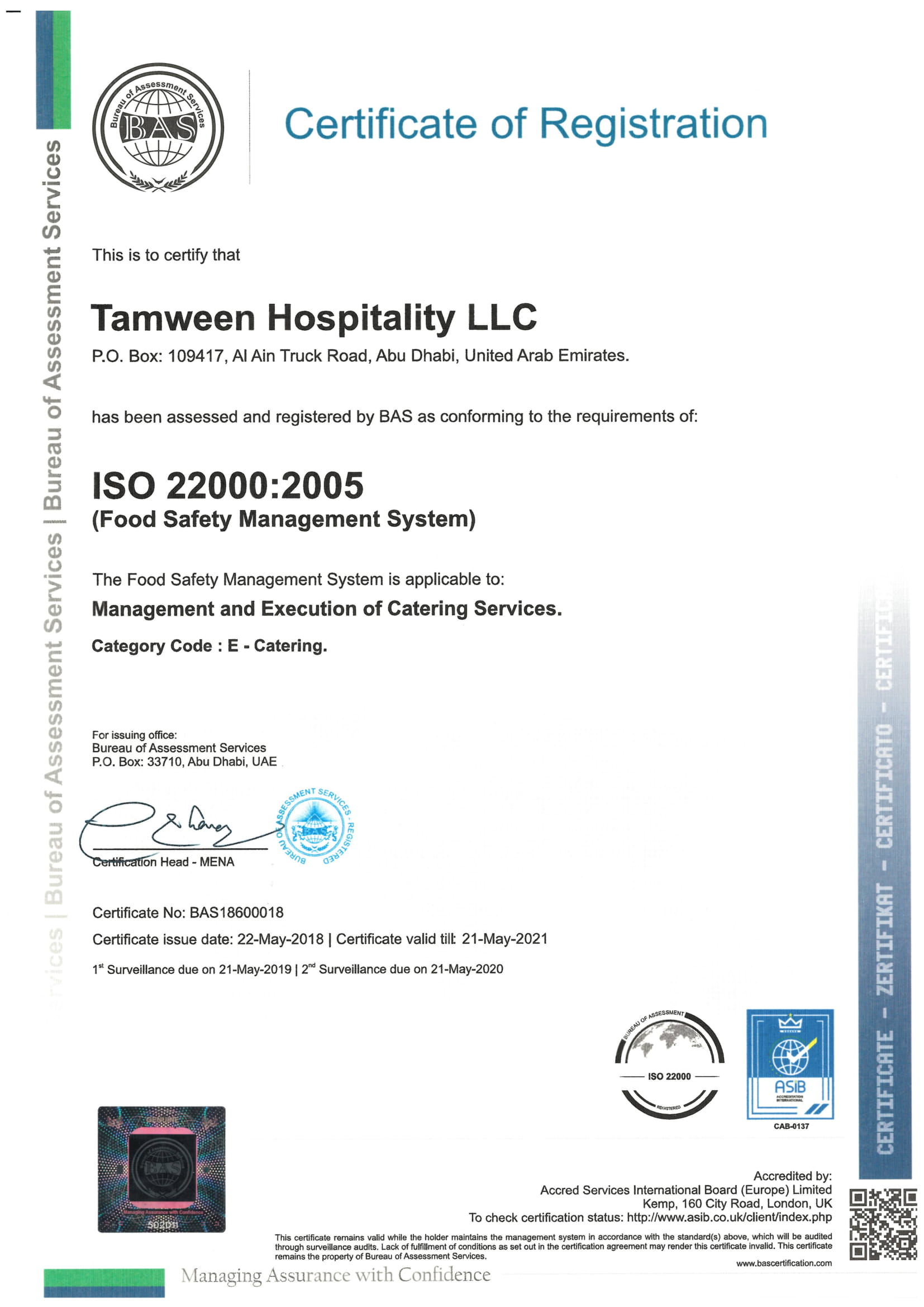 ISO 22000-2005 Certificate-Tamween-2018-2021-(21-05-2021)--1